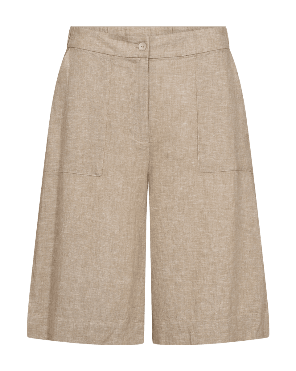 LAVA LIN/VISCOSE CULOTTE SHORTS - SAND MELERT