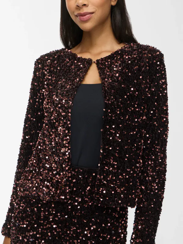 FAITH PALJETT CARDIGAN - BRUN