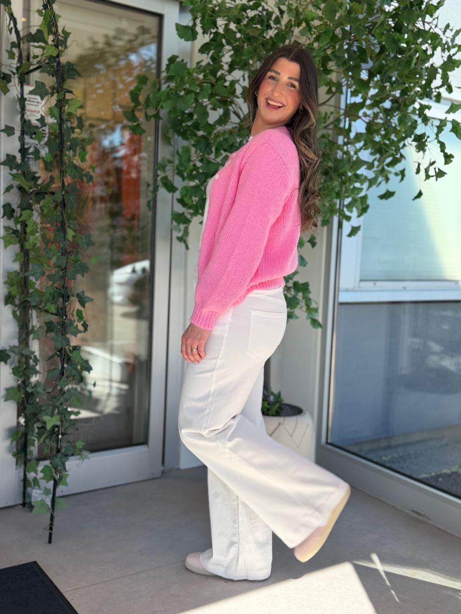 WILO STRIKKET CARDIGAN - ROSA