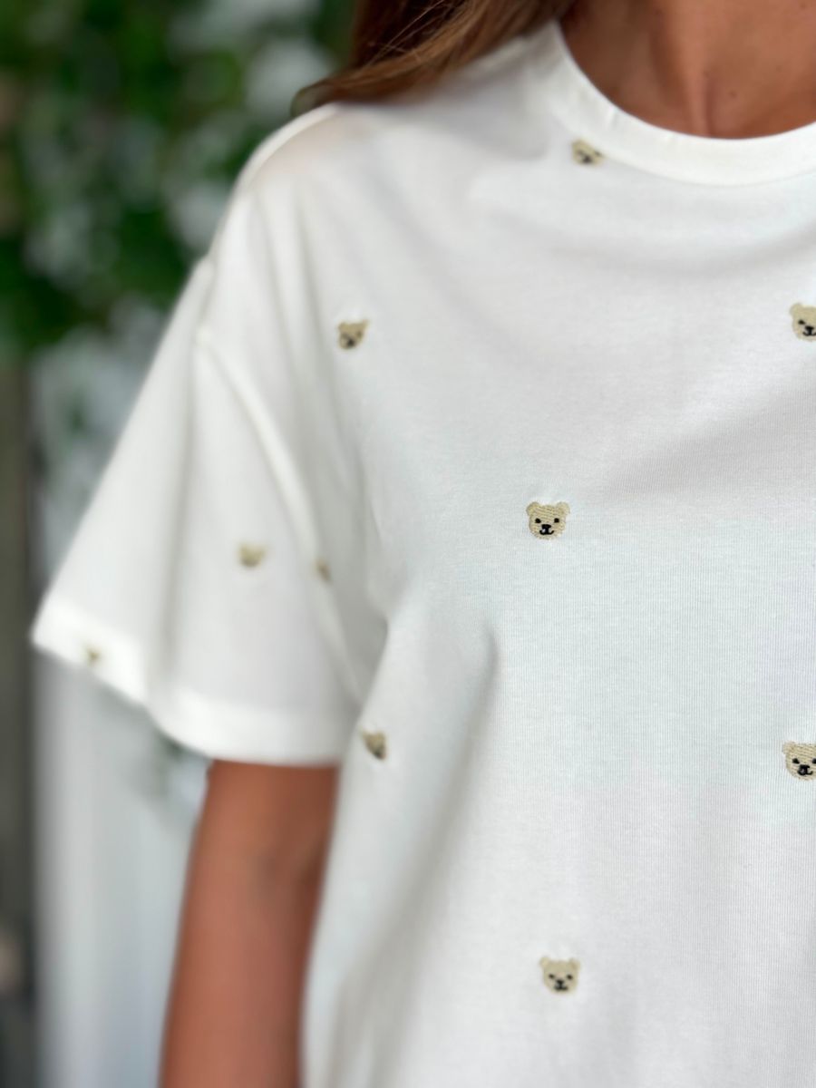 ZORA T-SHIRT TEDDY - HVIT