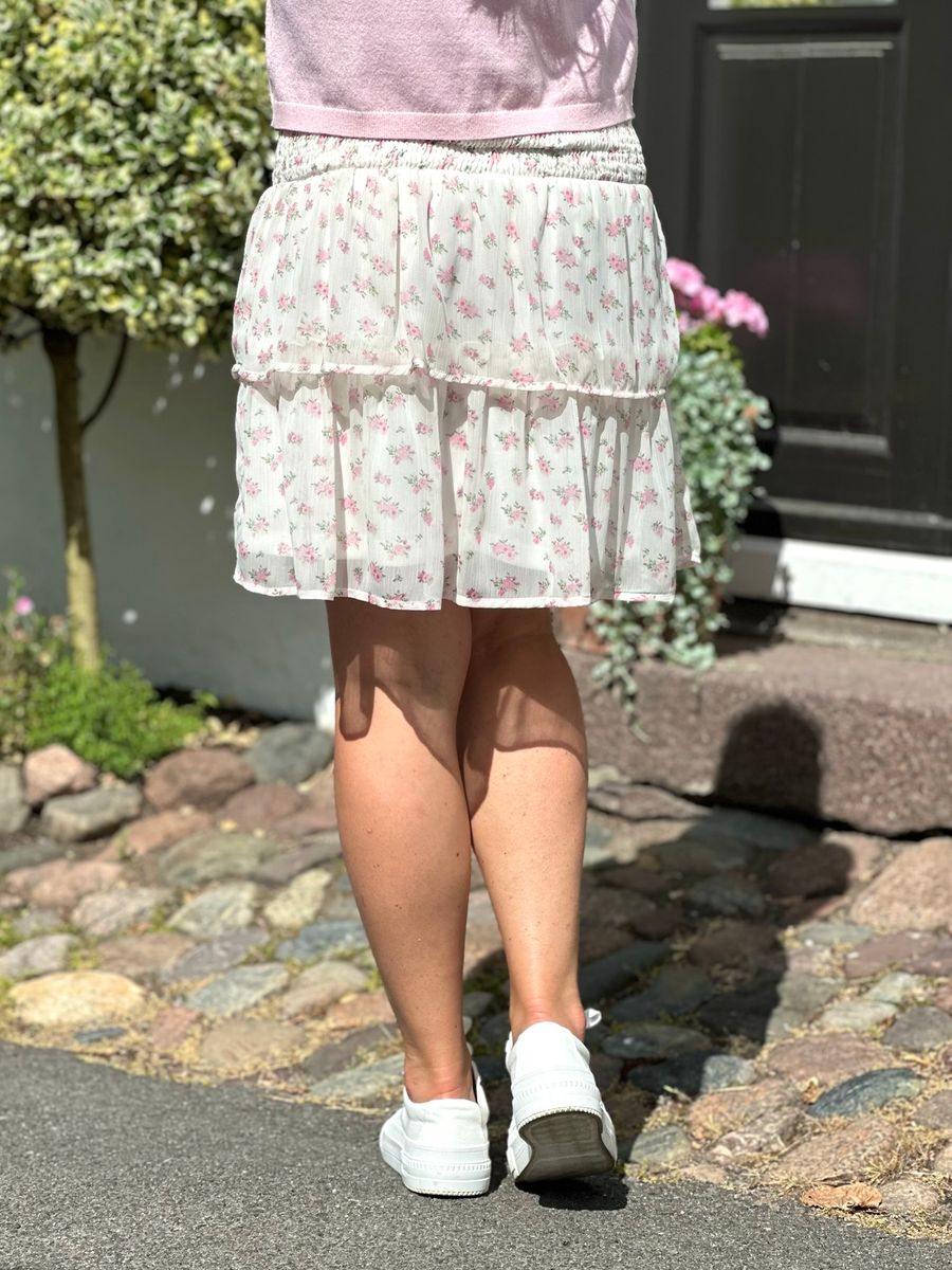SMILLA SMOCK SKJØRT - HVIT / LYS ROSA