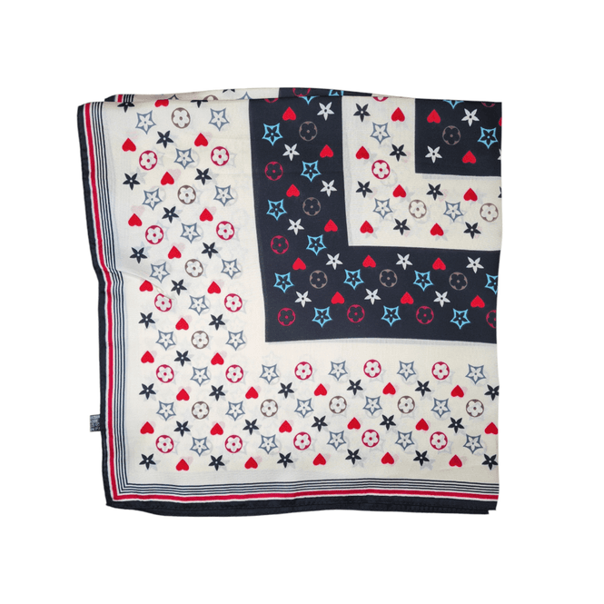 Hovedbilde SKJERF SILKEMIX SMÅPRINT - SORT / RØD / OFFWHITE