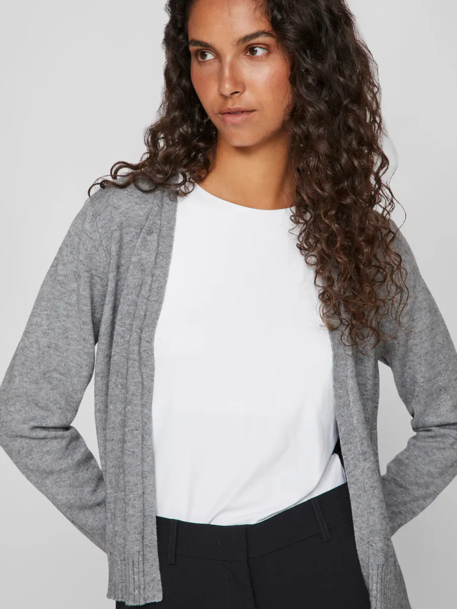 VIRIL SHORT CARDIGAN - GRÅ MELERT