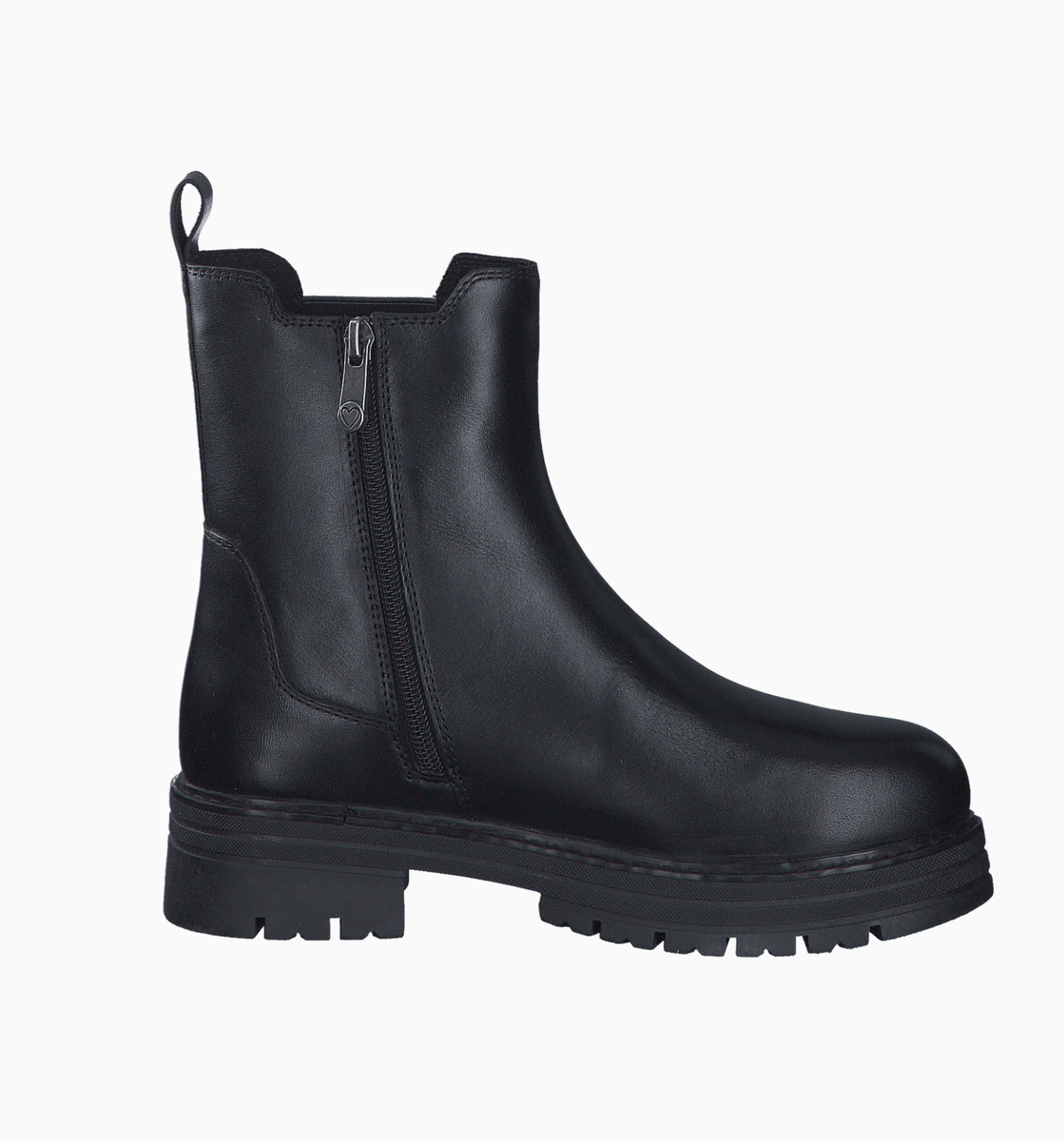 BOOTS I SKINN M/STRIKK & GLIDELÅS - SORT
