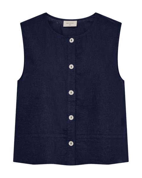 Hovedbilde LAVA LIN/VISCOSE TOPP M/KNAPPER FORAN - NAVY