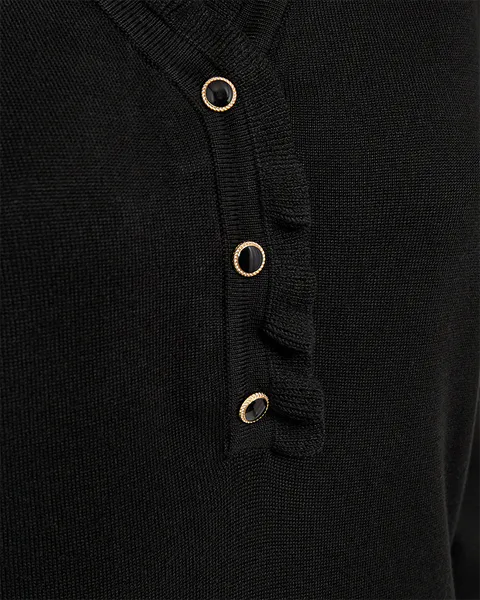 Hovedbilde KATIE GENSER FRILL & V-HALS - SORT