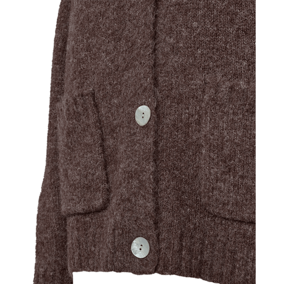 GRSLULU CARDIGAN M/LOMMER - BRUN MELERT