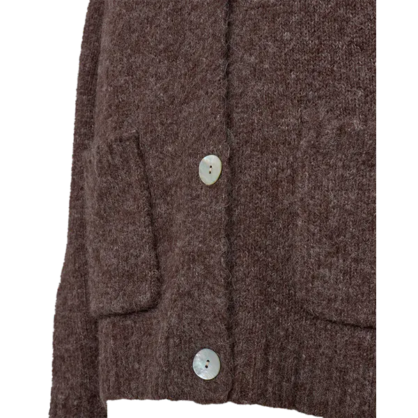 Hovedbilde GRSLULU CARDIGAN M/LOMMER - BRUN MELERT