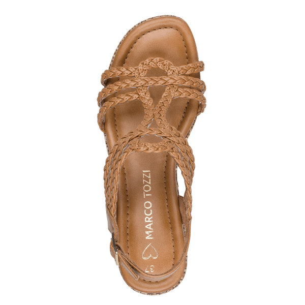 Hovedbilde SANDALETT FLETTET M/KILEHÆL - COGNAC 