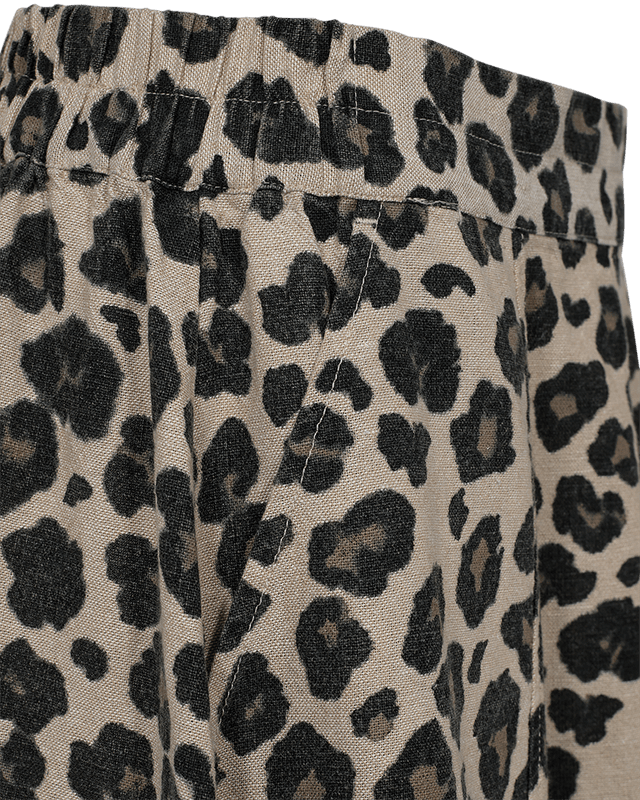 LAVISCO LIN/VISCOSE SKJØRT - LEOPARD