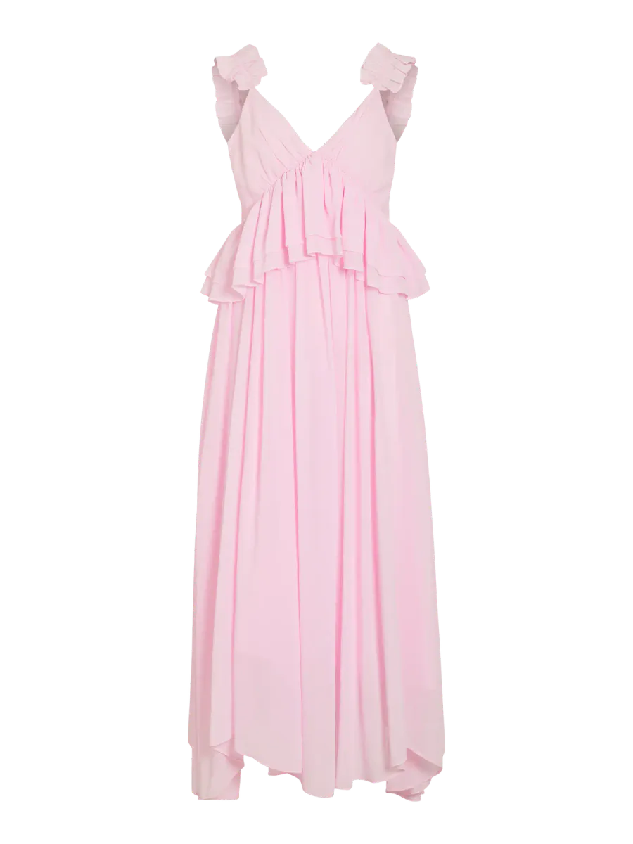 DAISY LANG STROPPE KJOLE - ROSA