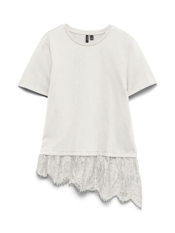 BRIT T-SHIRT M/BLONDEKANT - HVIT