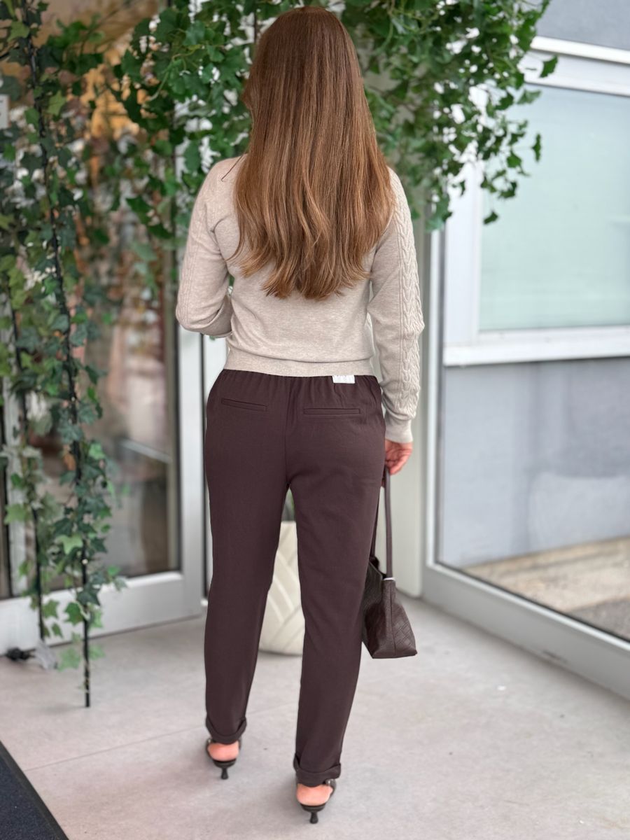 KERRY CABEL KNIT GENSER - SAND