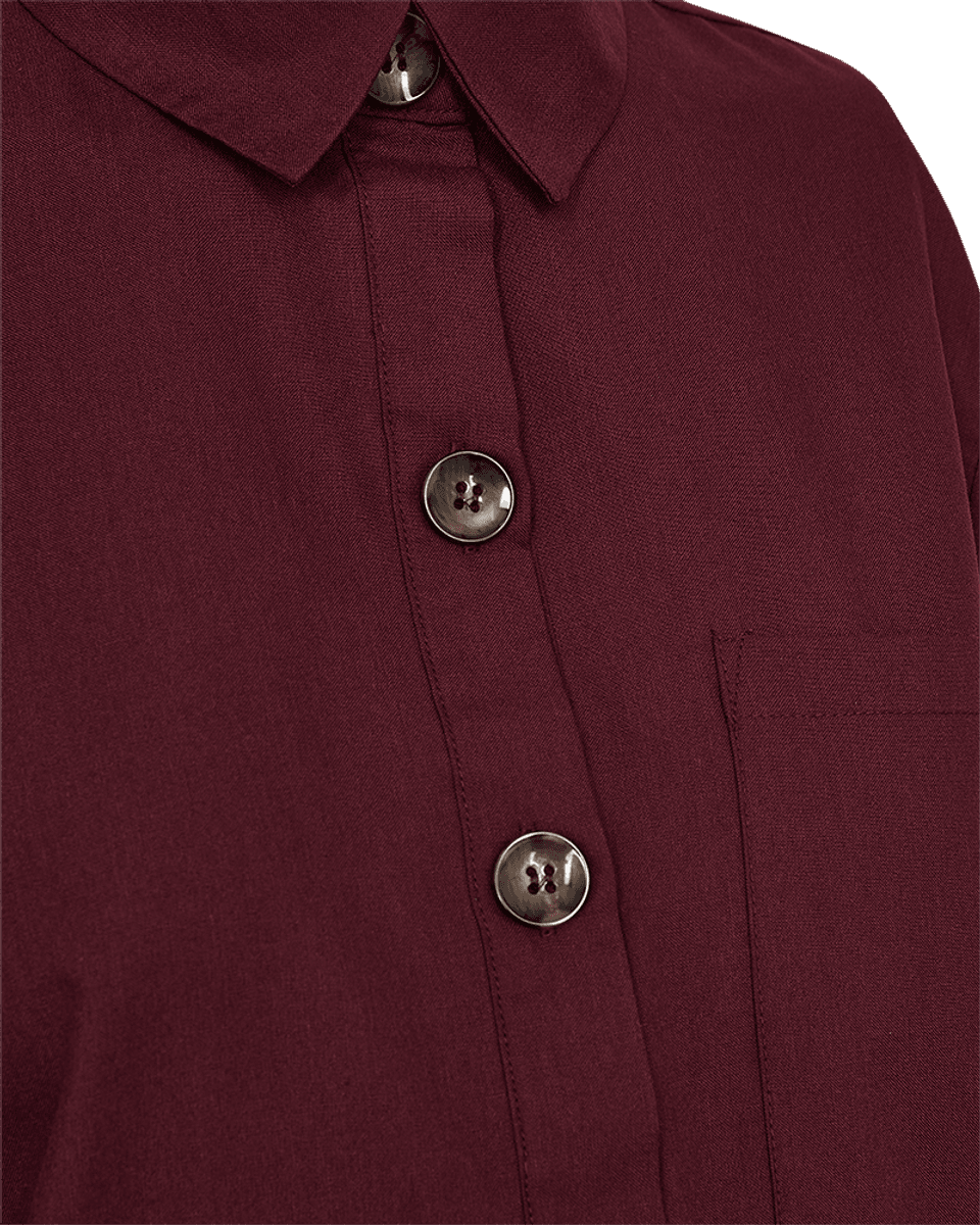 FLYNN SKJORTE M/KNAPPER - PLOMME